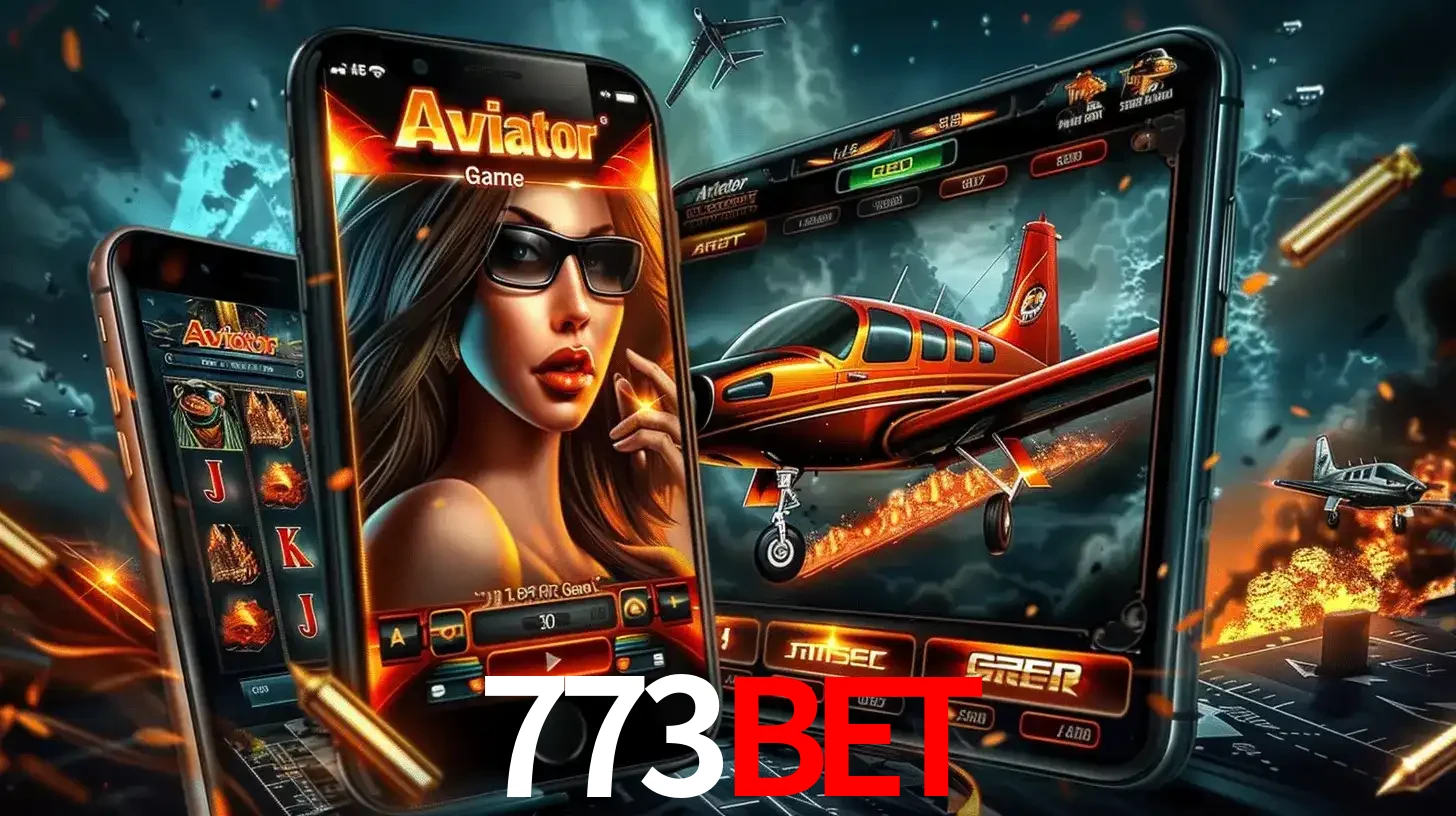 O popular jogo de apostas Aviator exibido em vários celulares e tablets, mostrando a interface emocionante e a ação de voo disponíveis para jogar agora no 773bet.